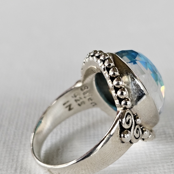 Genuine Sajen Australian Opal Doublet Ring in Sterling Silver Size 7! NWOT - Picture 3 of 8